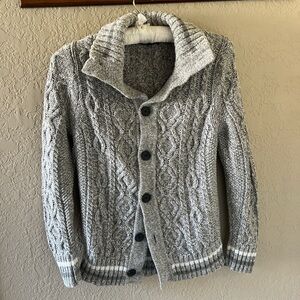 Express Gray Cable Knit Cardigan for Men